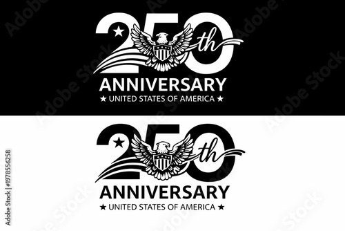 United states of america 250th anniversary commemorative design with eagle