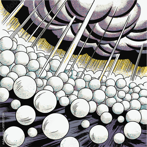 hail, hailstorm, storm, weather, ice, rain, dark sky, ground, illustration, digital art, graphic, abstract, nature, atmosphere, climate, meteorology, severe weather, weather phenomenon, hail falling, 