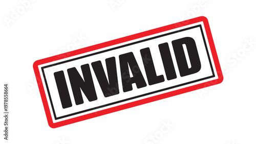 Invalid rejection stamp isolated red disapproval warning label