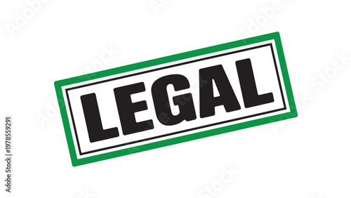 Legal compliance stamp isolated green official approval label