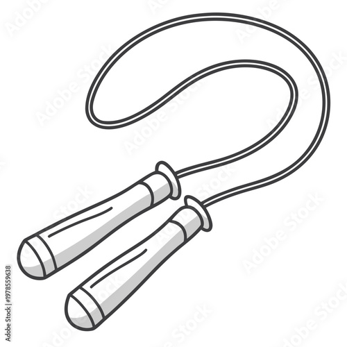 A vector graphic illustration of a jump rope with handles