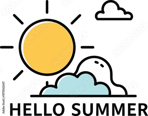 Hello summer a sunny and cheerful seasonal illustration