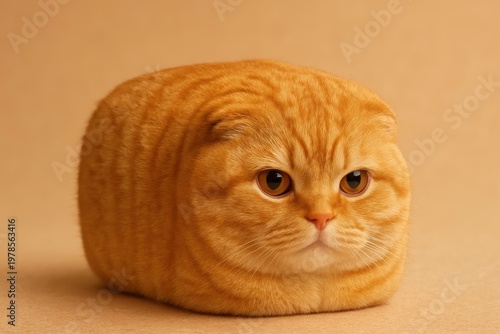Adorable loaf-shaped orange cat background