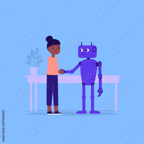 Handcrafted Robot Offers Tool to Human Co-Worker in Warm Collaboration
