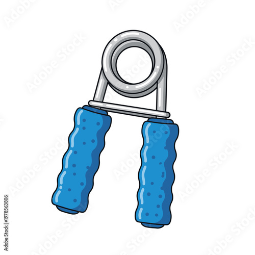 Adjustable resistance exercise hand grip with blue padded handles