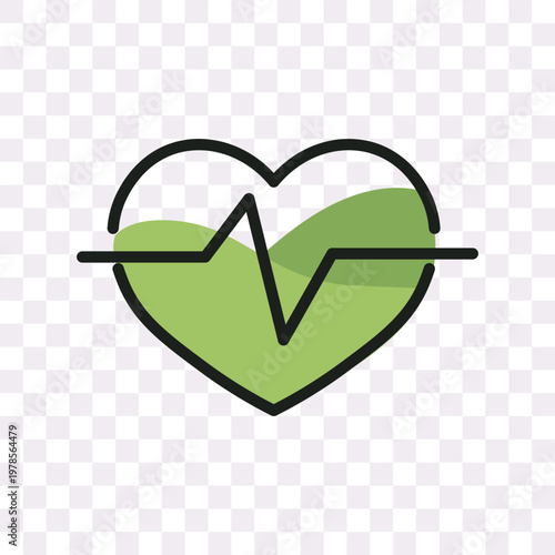 Heart Health Icon – Wellness Pulse Medical Line Vector