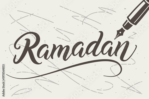 Elegant Ramadan Calligraphy with Classic Fountain Pen.