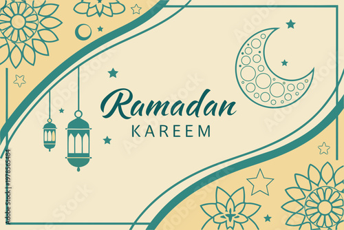 Ramadan Kareem Islamic Holy Month Greeting Card.