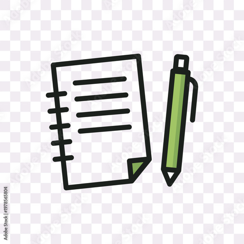 Journaling Notebook Icon – Self Reflection Writing Line Vector