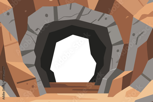 Rock Cave Vector Illustration Creative Design Template 