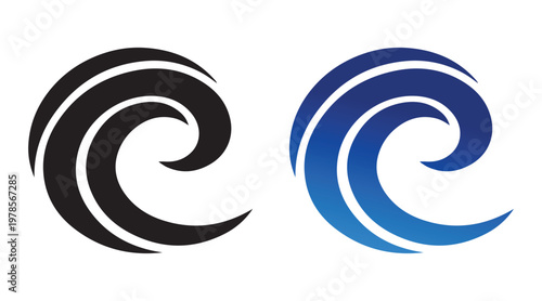 Abstract Wave Ribbon Flow Design Element Set