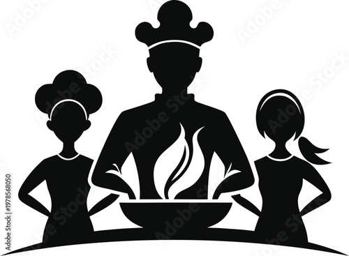 Professional Chef Cooking in Kitchen with Team Preparing Culinary Food for Restaurant Service