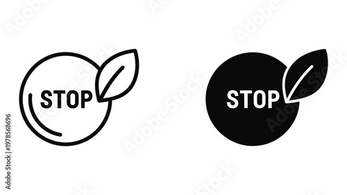 Creative stop symbols combining traditional and eco-friendly designs