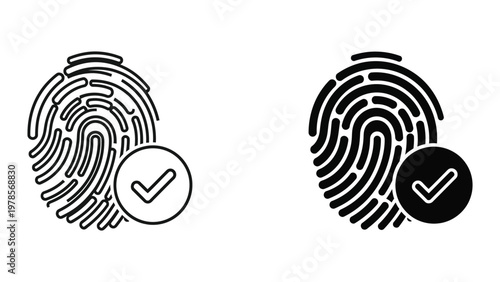 Comparison of fingerprint verification with different background styles for checkmark icons