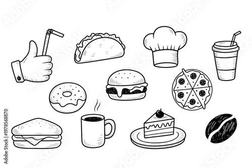 Variety of modern electronic and office gadgets in a flat design style Vector