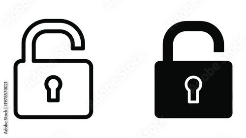 Open and closed padlock icons indicating security status difference