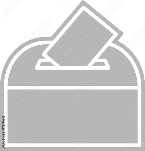 Vector graphic illustration of a ballot box with a paper being inserted