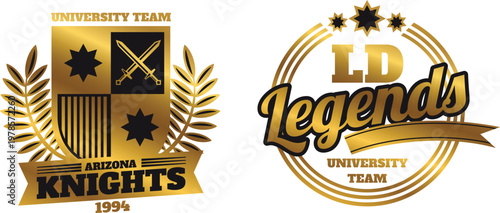 Arizona university team knights logo with knight helmet and team name