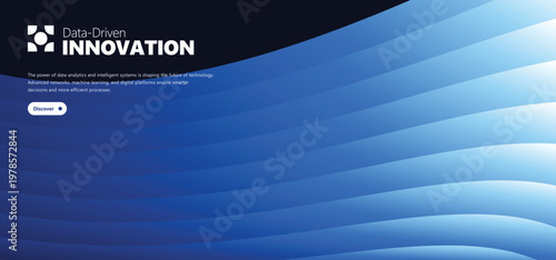 Abstract blue gradient wave background for data driven innovation and digital technology platforms with corporate branding space for modern business