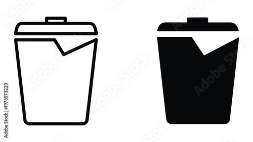 Comparison of empty and full waste bins for recycling awareness