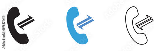 Phone Call Icons Set Communication Symbols Collection. communication, support, incoming outgoing calls and notifications.