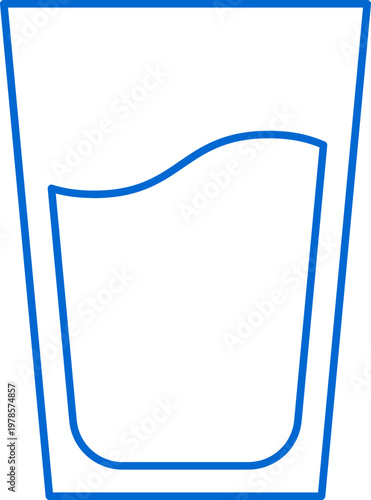 Simple linear glass of water icon