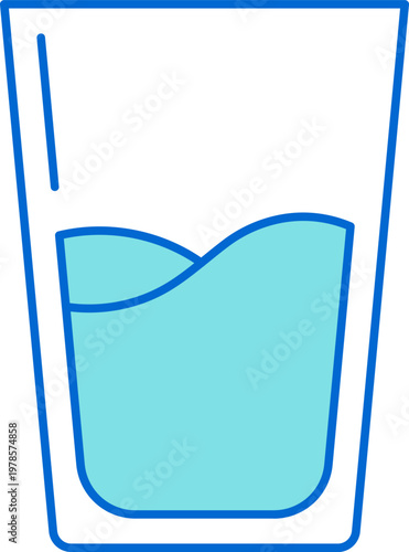 Simple flat glass of water icon