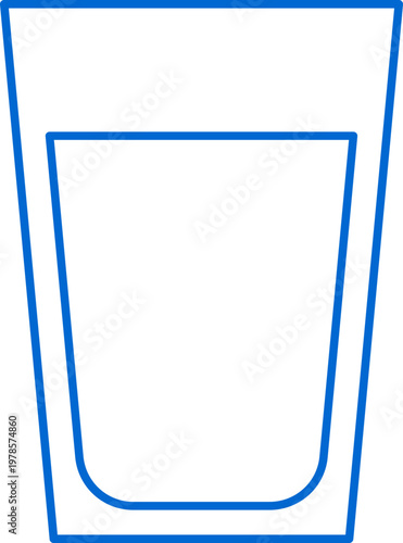 Simple linear glass of water icon