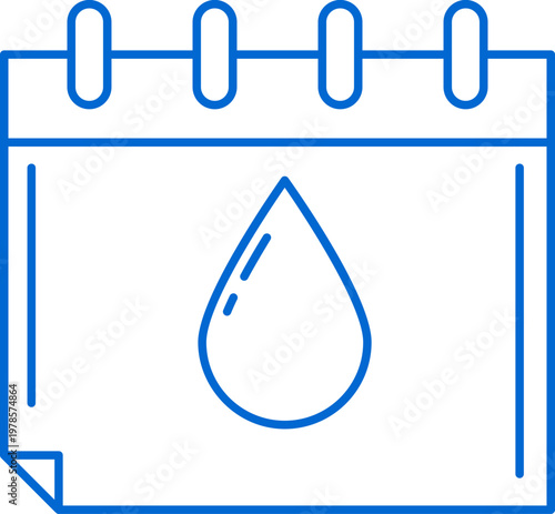 Water drop calendar reminder linear icon