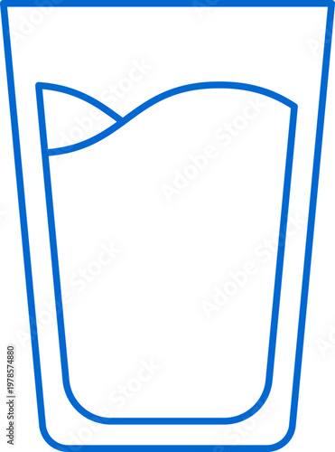 Simple linear glass of water icon