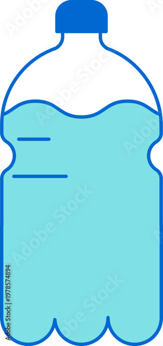 Simple flat plastic water bottle icon