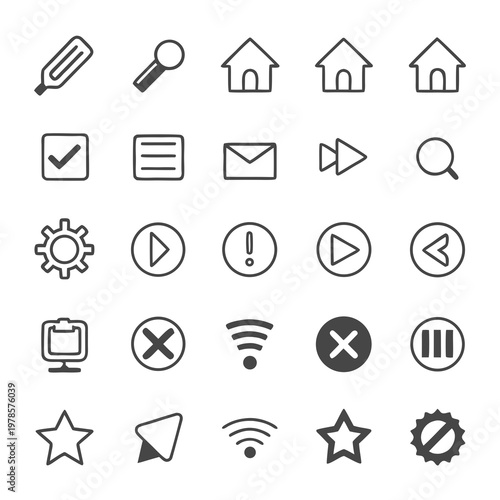 A set of modern line icons for web and mobile applications