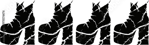 abstract cracked paint texture with black and white color pattern