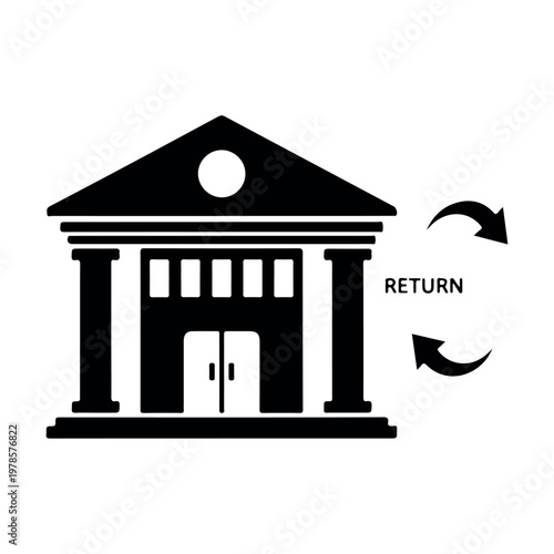 Bank return investment concept illustration showing financial institution banking operations profit generation capital growth economic cycle
