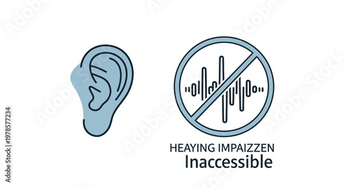 Hearing loss awareness symbol illustration.