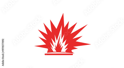 Red explosion fire graphic illustration.