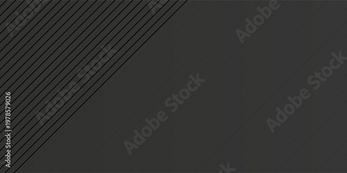 Black abstract background with metal texture and lines. Vector illustration for business presentation simple