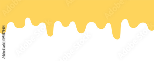 Minimal yellow liquid cheese background dripping melt border vector