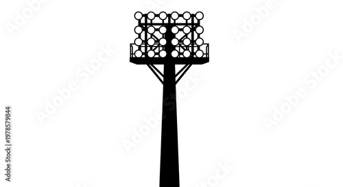 A sleek, modern streetlight stands tall on a city sidewalk at dusk, casting a warm glow with its geometric metal shade, surrounded by urban architecture and infrastructure, viewed from a low angle.