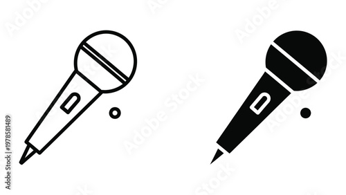 Contrast between a traditional pencil and a modern microphone pencil icon