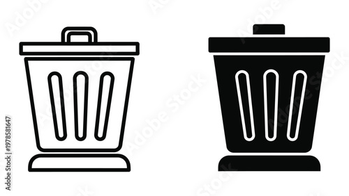 Comparison of a light-colored and dark-colored trash can with perforated sides