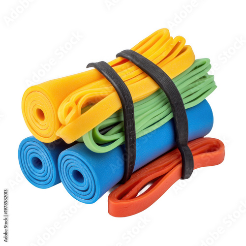  three set of Resistance Bands isolated [Transparent Background PNG].