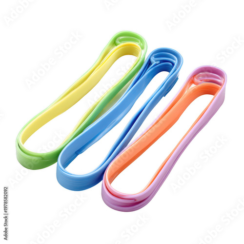  three set of Resistance Bands isolated [Transparent Background PNG].