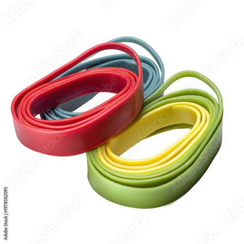  three set of Resistance Bands isolated [Transparent Background PNG].