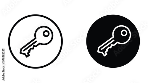 Contrasting key icons displayed in different background styles