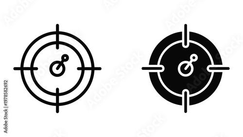 Contrasting target designs with crosshair and circular markings