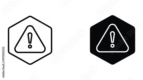 Contrast between a light and dark warning symbol with exclamation mark inside triangle