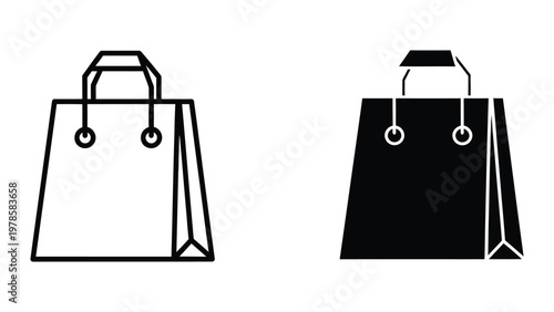 Comparison of shopping bags in different colors and designs with handles and base support