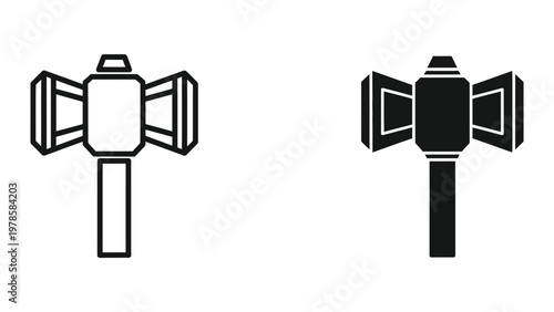 Black and white illustration of a traditional gavel with different shading styles