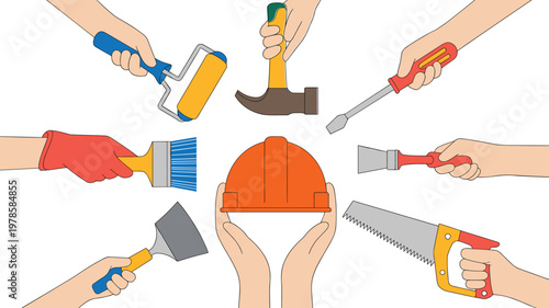 Flat vector illustration set of winter sports athletes featuring ice hockey curling bobsled figure skating and snowboarding for cold season competition and recreation.